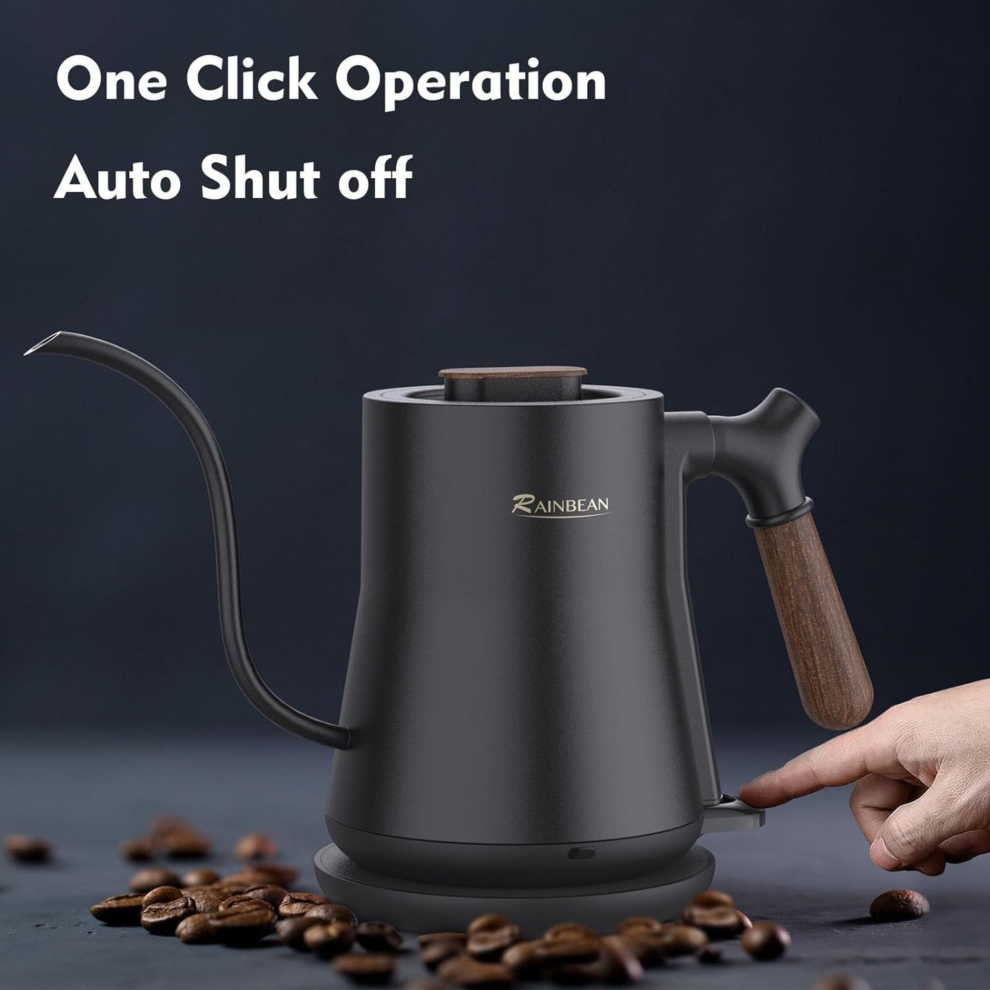 Gooseneck Electric Kettle, Stainless Steel Pour Over Coffee & Tea Kettle, Rapid Heating, Auto Shutoff, Leak-Proof Design